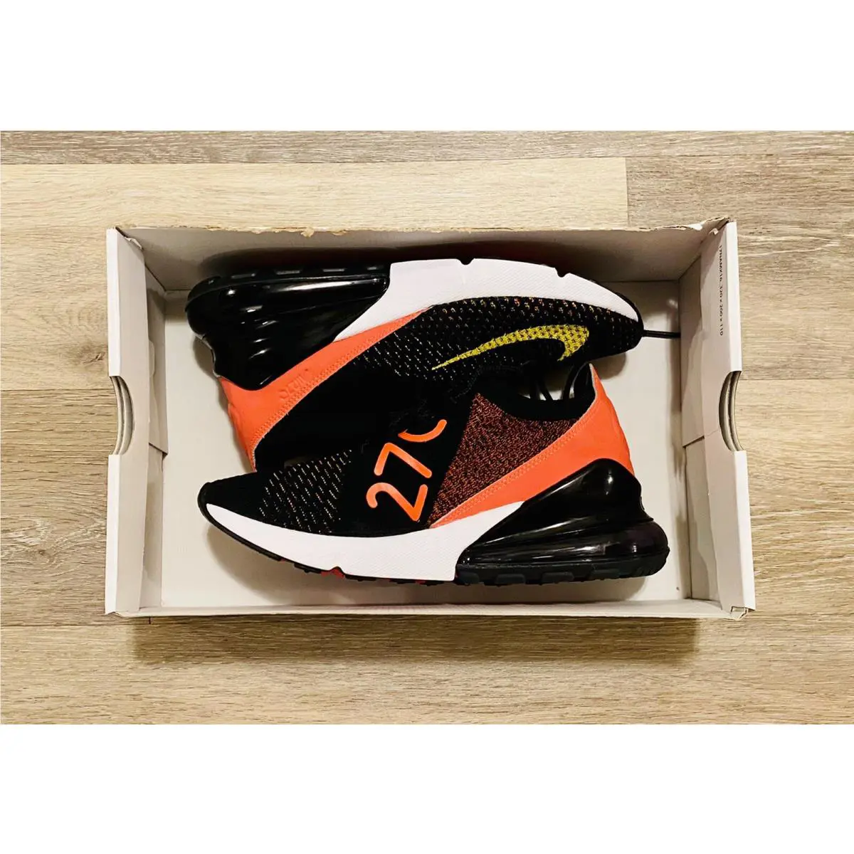 Nike shoes - Nike Air Max 270 Flyknit - AH6803-003 - Black-Yellow Strike-Bright Crimson (UPC: 887226243943) 5