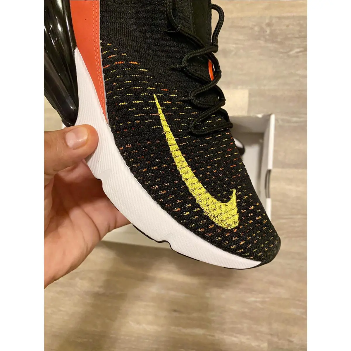 Nike shoes - Nike Air Max 270 Flyknit - AH6803-003 - Black-Yellow Strike-Bright Crimson (UPC: 887226243943) 7