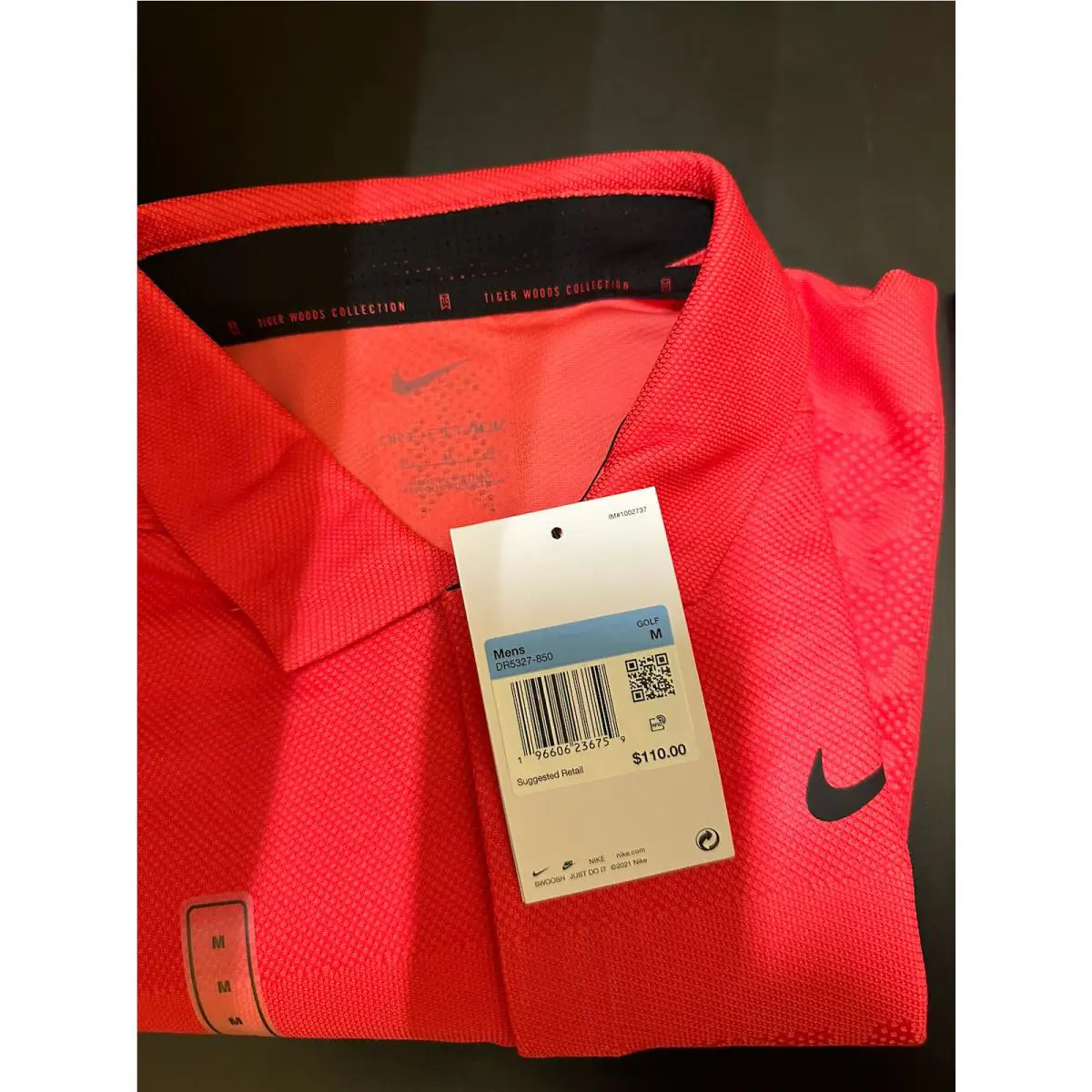 2025- Mens Nike Dri-fit Adv TW Tiger Woods Golf Polo Shirt DR5324 Med
