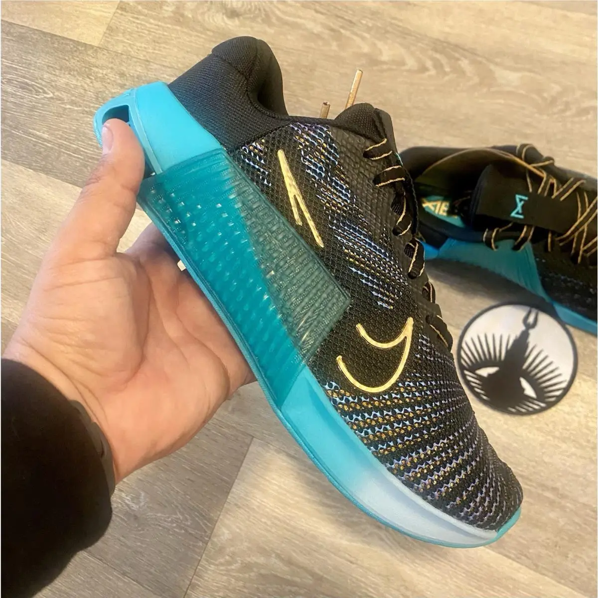 Nike shoes - Nike Metcon 9 AMP - Metcon AMP - HF1395-001 - Dusty Cactus / Black / Psychic Blue (UPC: 197602671698) 8