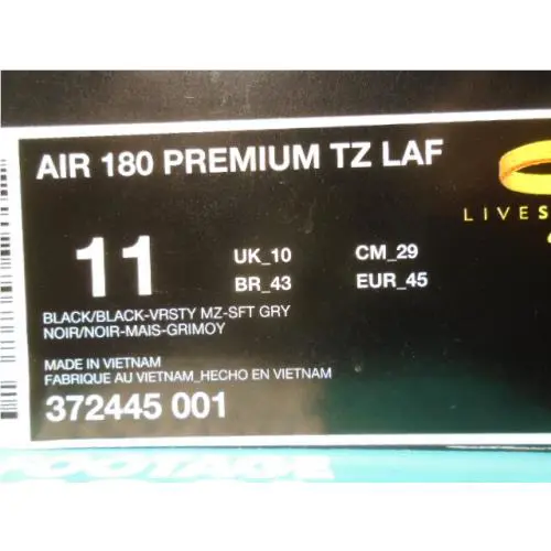 Nike shoes - Nike Air 180 Premium TZ LAF - 372445-001 - Black 9
