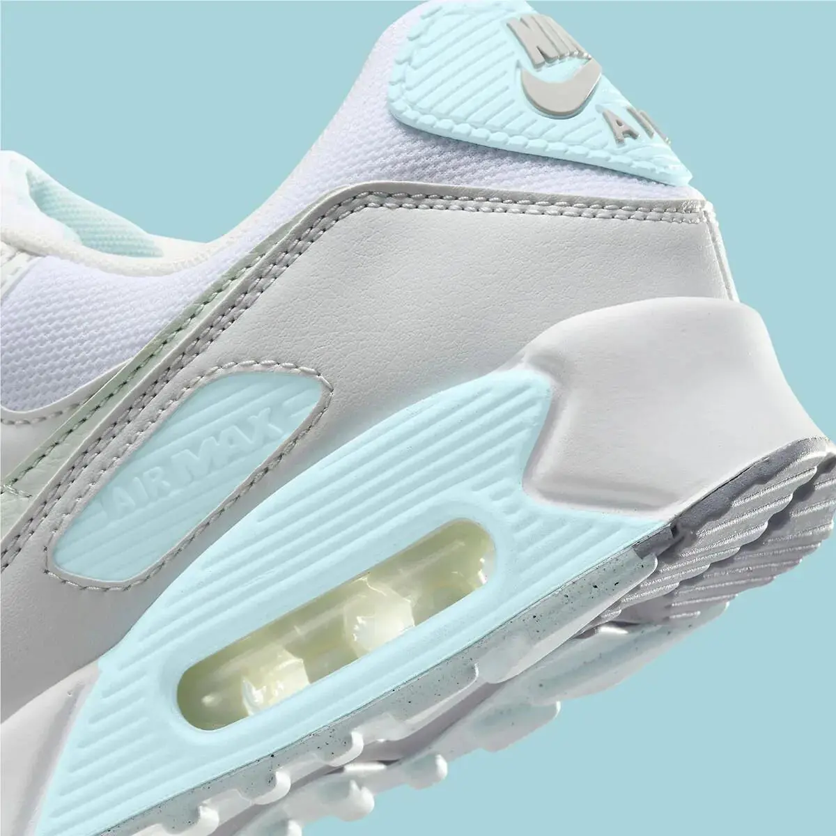 Nike shoes - Nike Air Max 90 - Air Max - White/Ice blue/Grey - DH8010-104 4