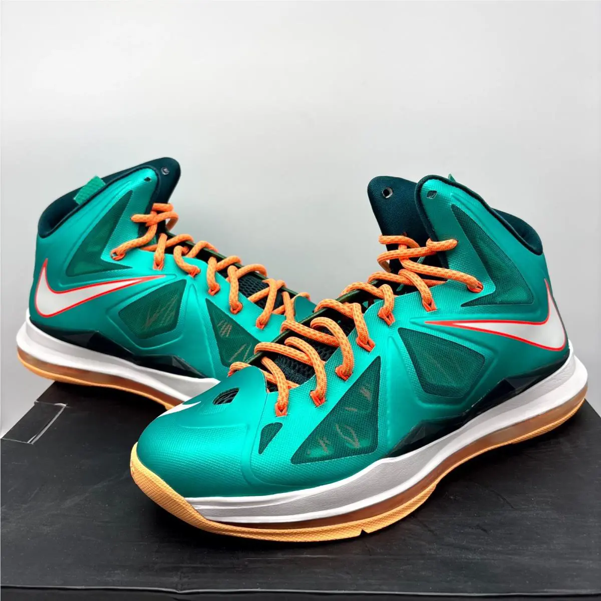 Nike shoes - Nike LeBron 10 - LeBron - 541100-302 - Blue, Manufacturer: Atmc Tl/Sl-Dk Atmc Tl-Ttl Orng 4