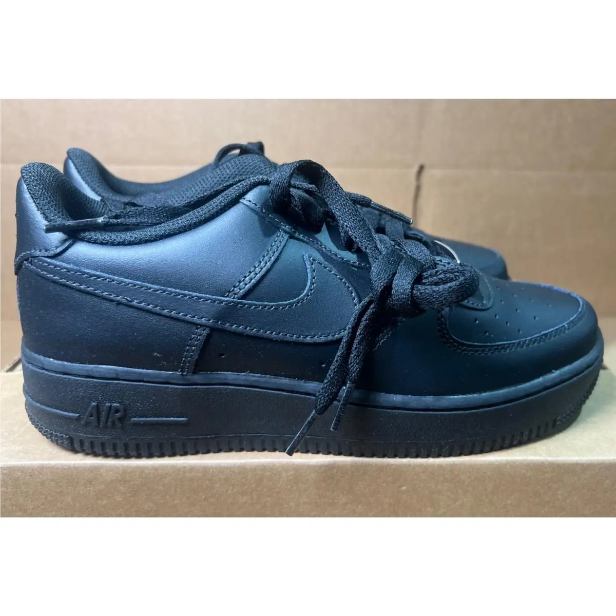 Boys Grade School Nike Air Force 1 LE Big Kids_black/black DH2920-001-SIZE 7 - Black