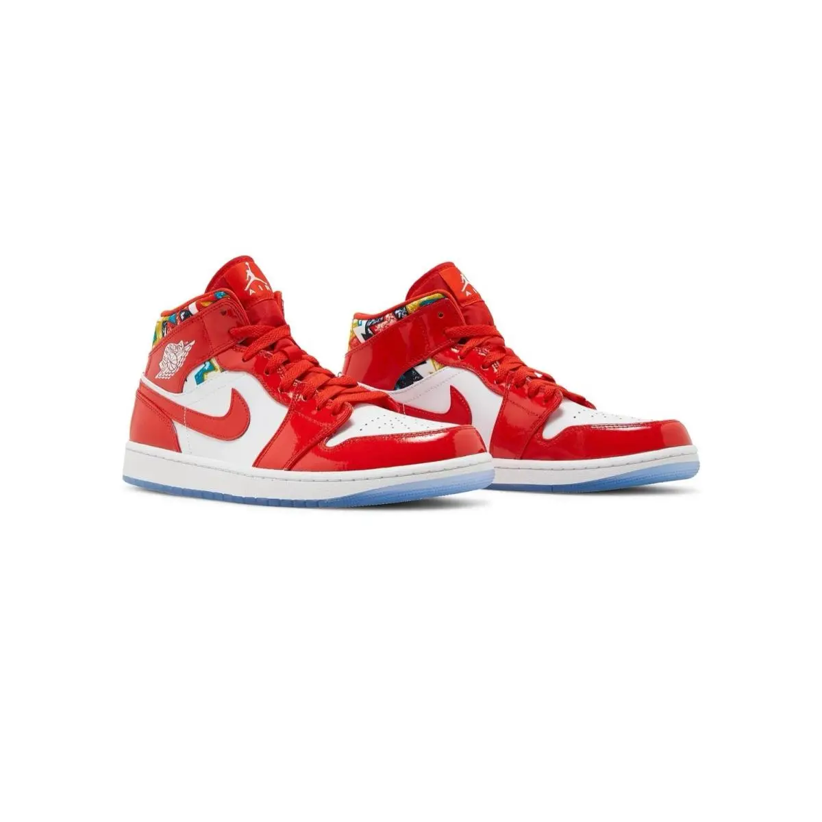 Nike Air Jordan 1 Mid Barcelona Sweater Red Patent Mens Shoes Sz 11.5 DC7294-600
