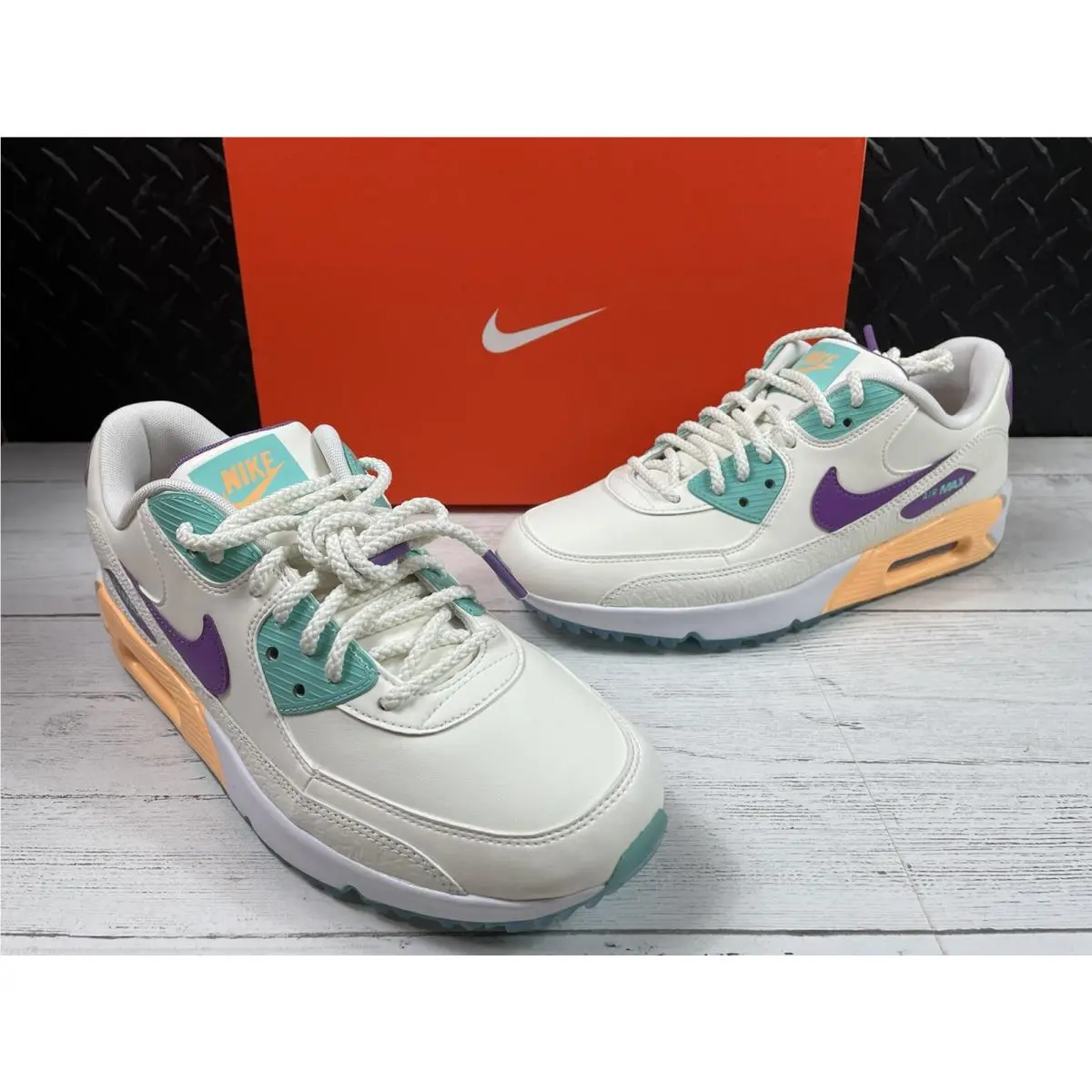 Nike Air Max 90 Golf Nrg Torrey Pines M8.5/W10 CZ2434-133 Sail Purple Melon