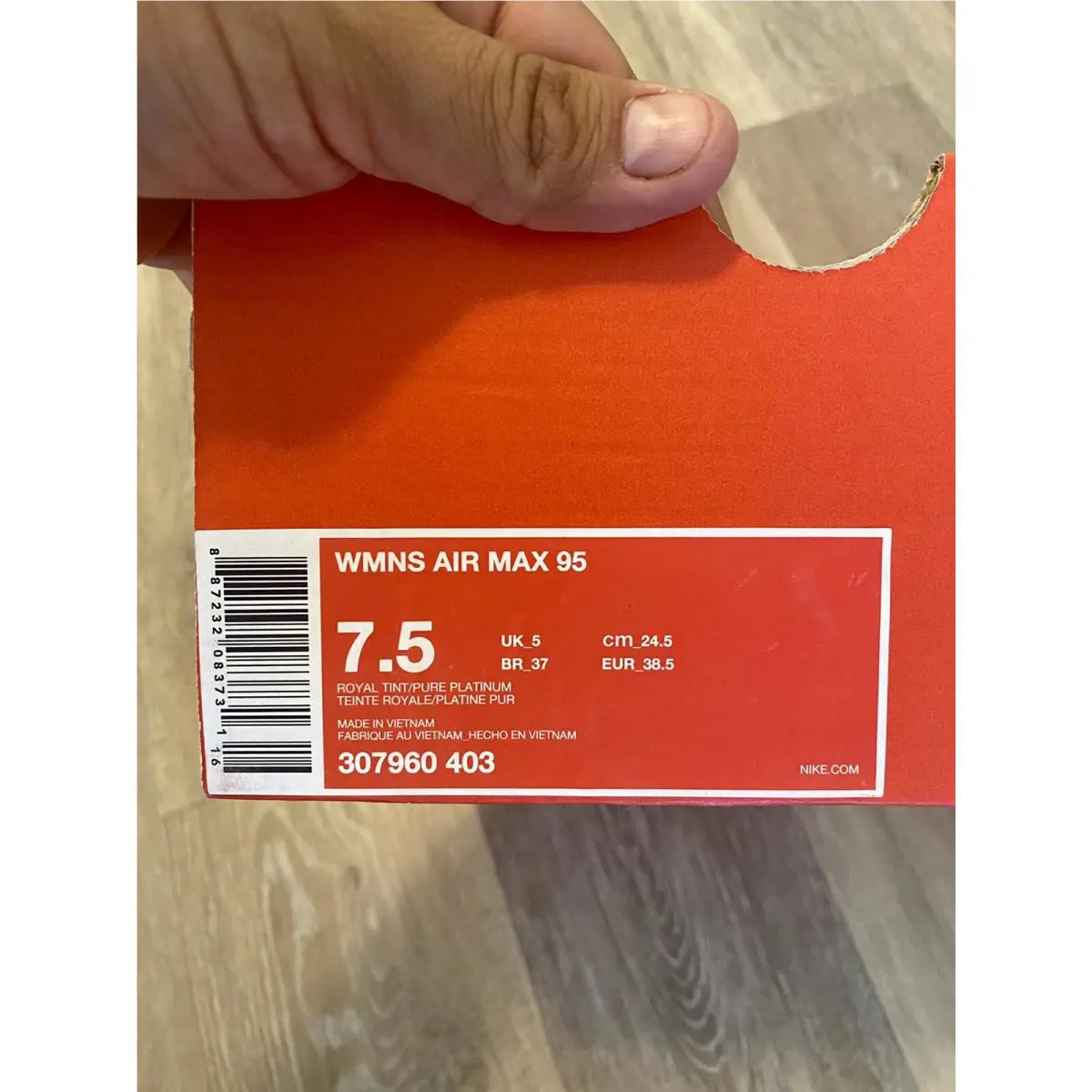 Nike shoes - Nike Air Max 95 - Air Max - 307960-403 - Royal Tint-Pure Platinum-Gum (UPC: 887232083731) 10