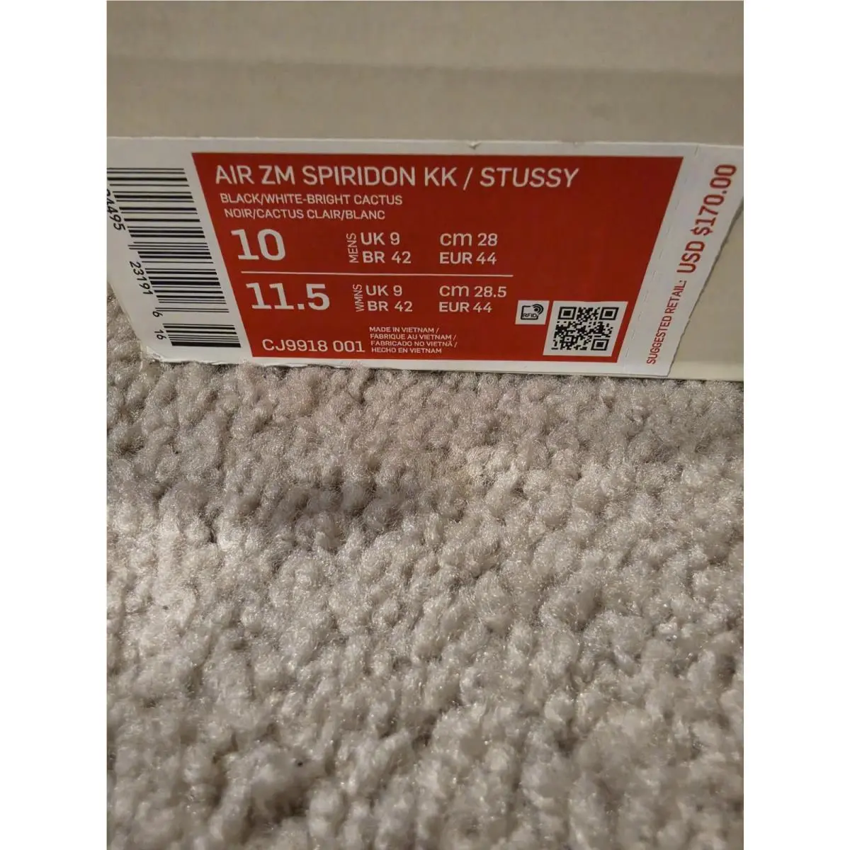 Nike shoes - Stussy x Nike Air Zoom Spiridon Kukini - CJ9918-001 - Black (UPC: 0194495231916) 1