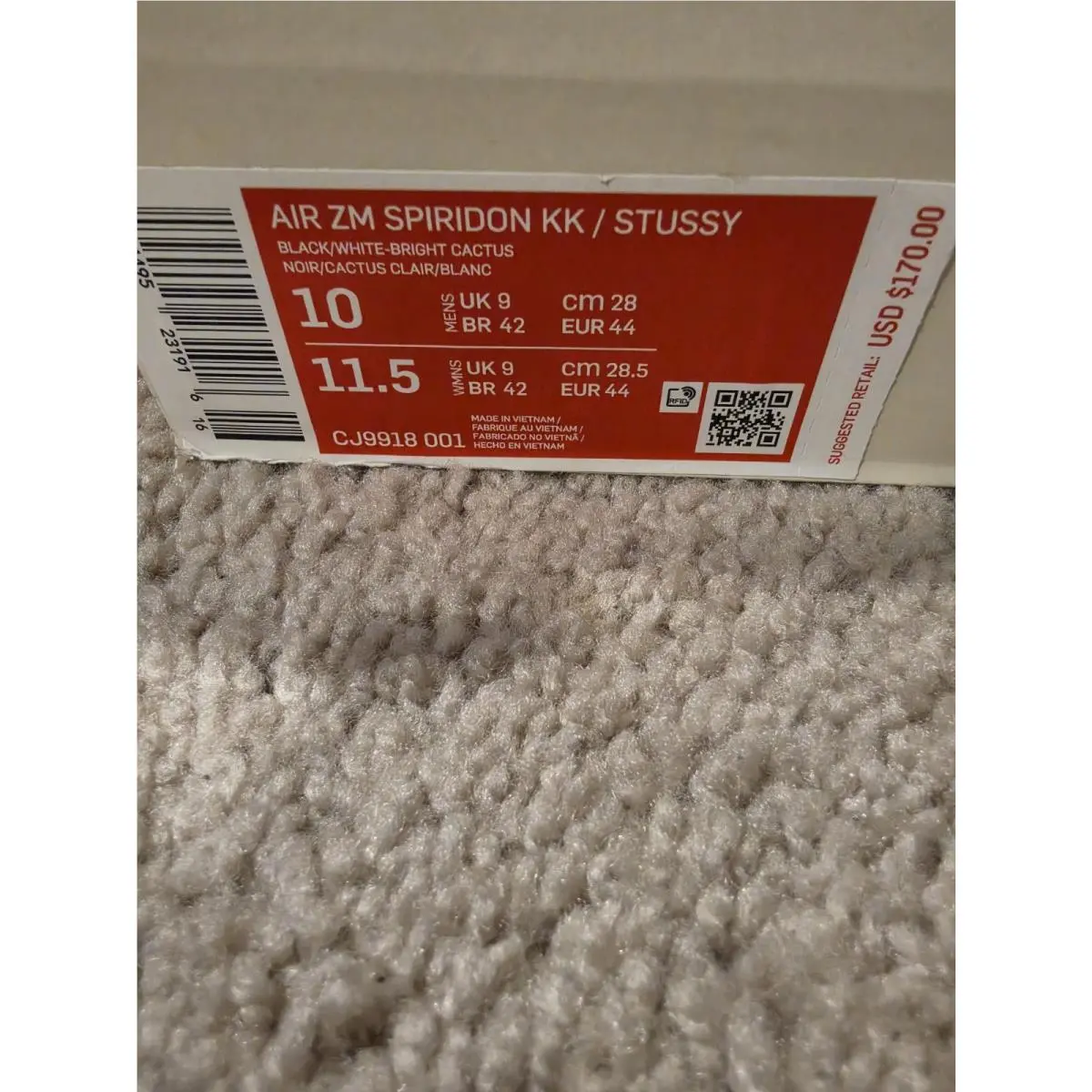 Nike shoes - Stussy x Nike Air Zoom Spiridon Kukini - CJ9918-001 - Black (UPC: 0194495231916) 3