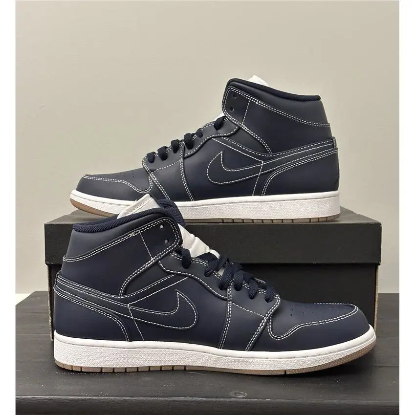 Nike shoes - Air Jordan 1 Mid - Air Mid - AH6342402 - Blue (UPC: 887228599970) 4