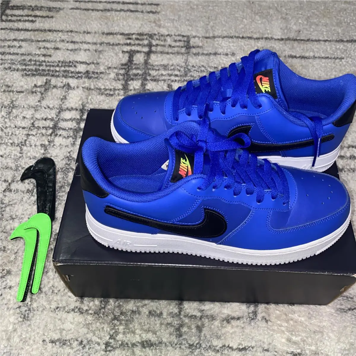 Nike shoes - Nike Air Force 1 - Air Force - CI0064-400 - Blue, Manufacturer: Racer Blue/Vapor Green/Black (UPC: 0193153552813) 0
