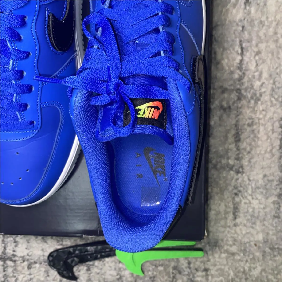 Nike shoes - Nike Air Force 1 - Air Force - CI0064-400 - Blue, Manufacturer: Racer Blue/Vapor Green/Black (UPC: 0193153552813) 3
