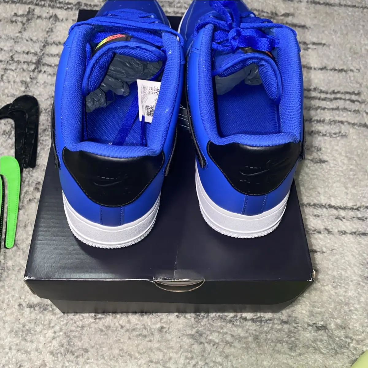 Nike shoes - Nike Air Force 1 - Air Force - CI0064-400 - Blue, Manufacturer: Racer Blue/Vapor Green/Black (UPC: 0193153552813) 5