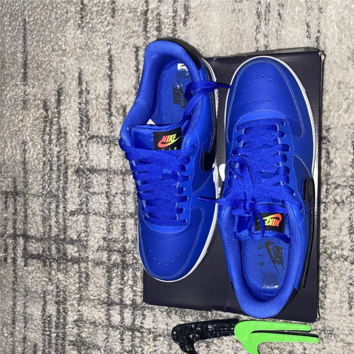 Nike shoes - Nike Air Force 1 - Air Force - CI0064-400 - Blue, Manufacturer: Racer Blue/Vapor Green/Black (UPC: 0193153552813) 1