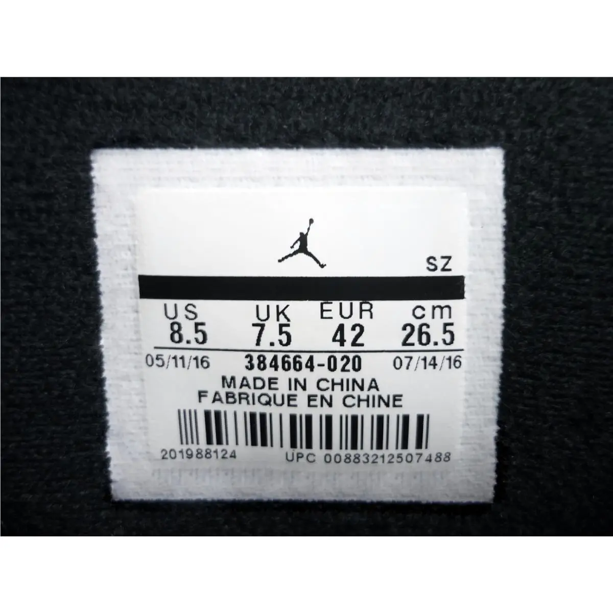 Nike shoes - Air Jordan 6 Retro - Air Retro - 384664-020 - Black/Black/White (UPC: 883212507488) 8