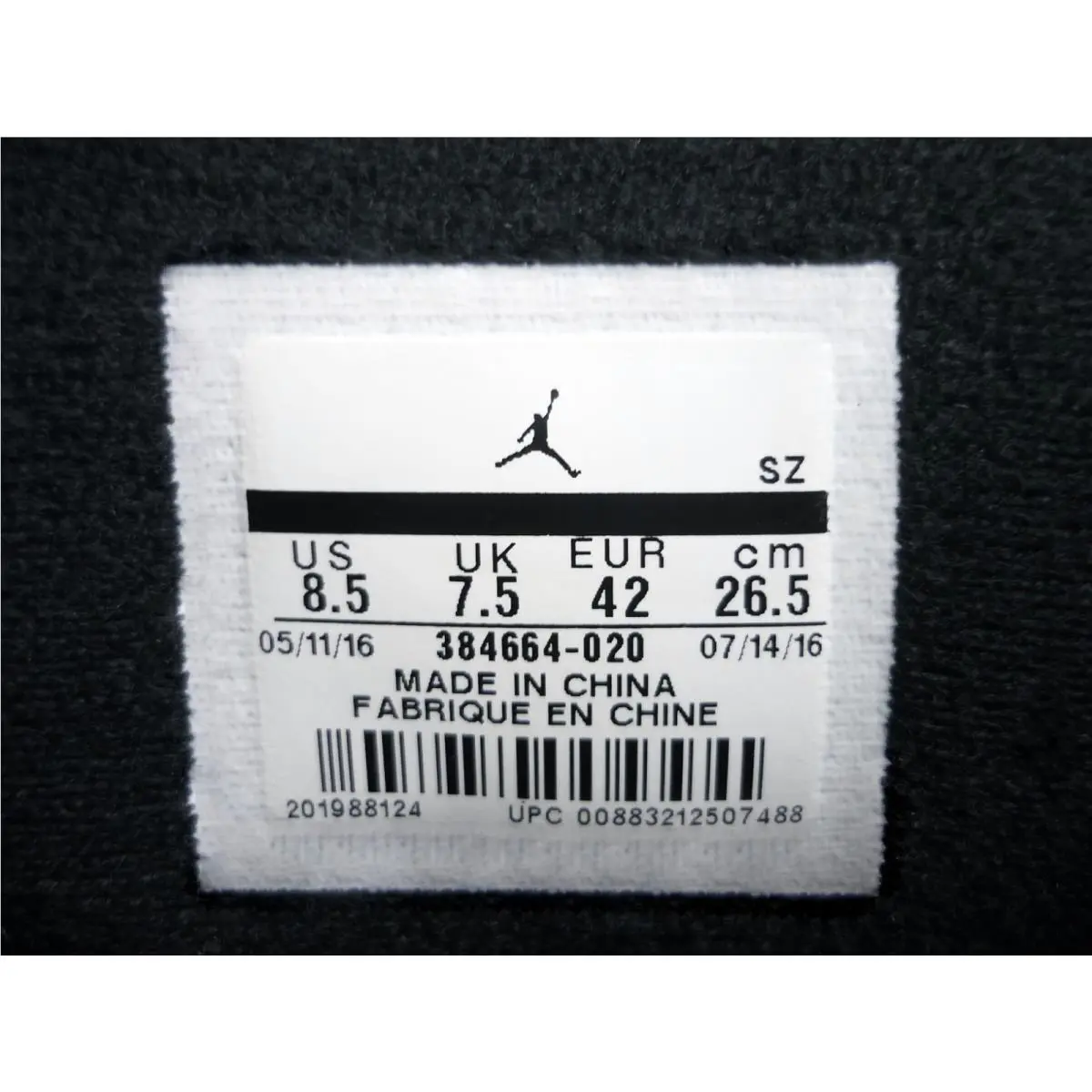 Nike shoes - Air Jordan 6 Retro - Air Retro - 384664-020 - Black/Black/White (UPC: 883212507488) 8