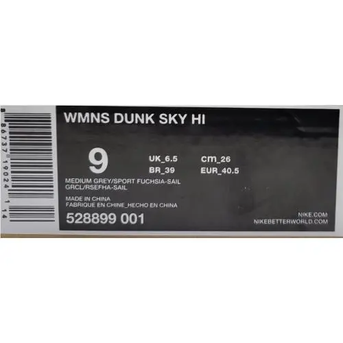Nike shoes - Nike Dunk Sky Hi - Dunk Sky - 528899 001 - Grey Fuchsia (UPC: 886737190241) 9