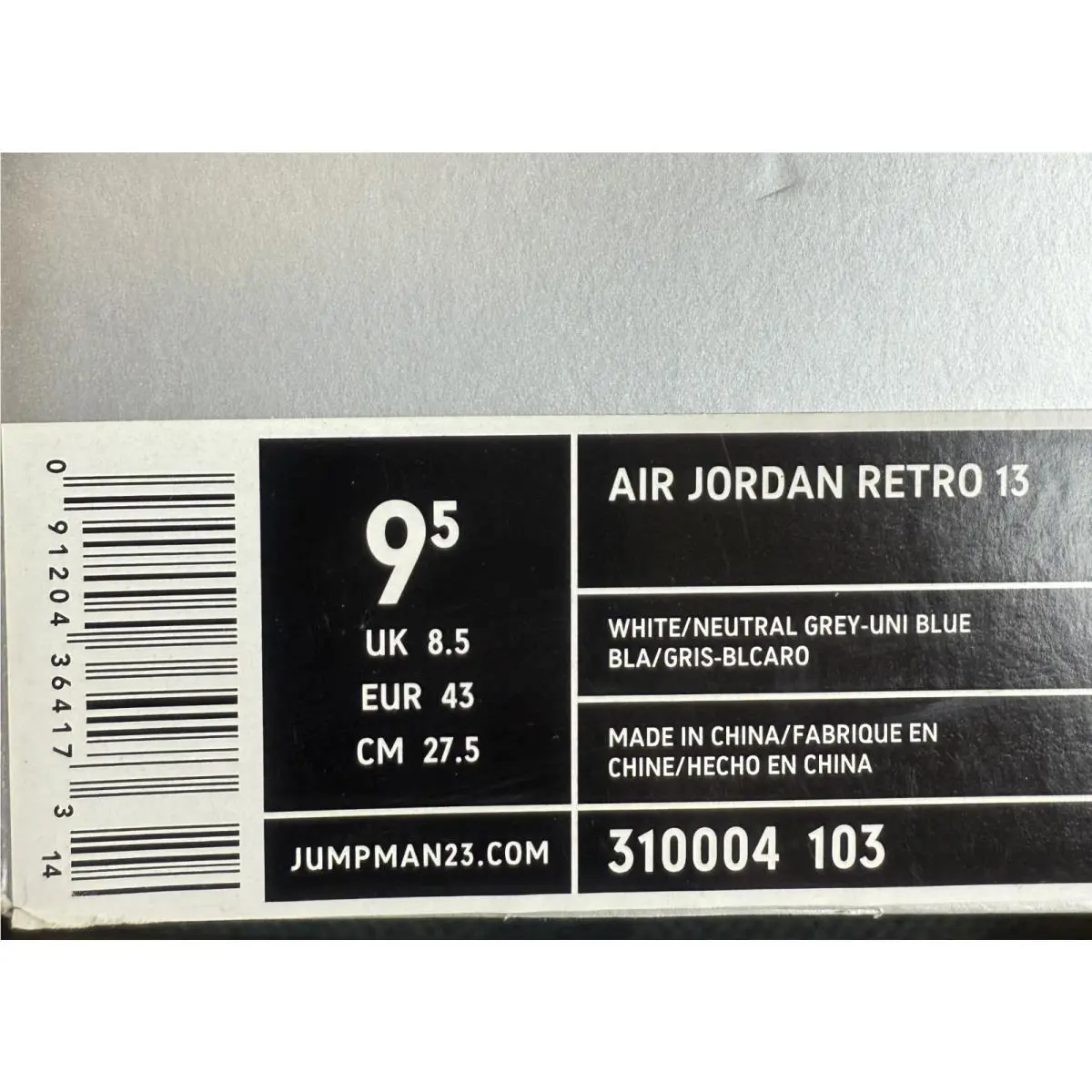 Nike shoes - Air Jordan 13 - Air - 310004-103 - White / Grey 9