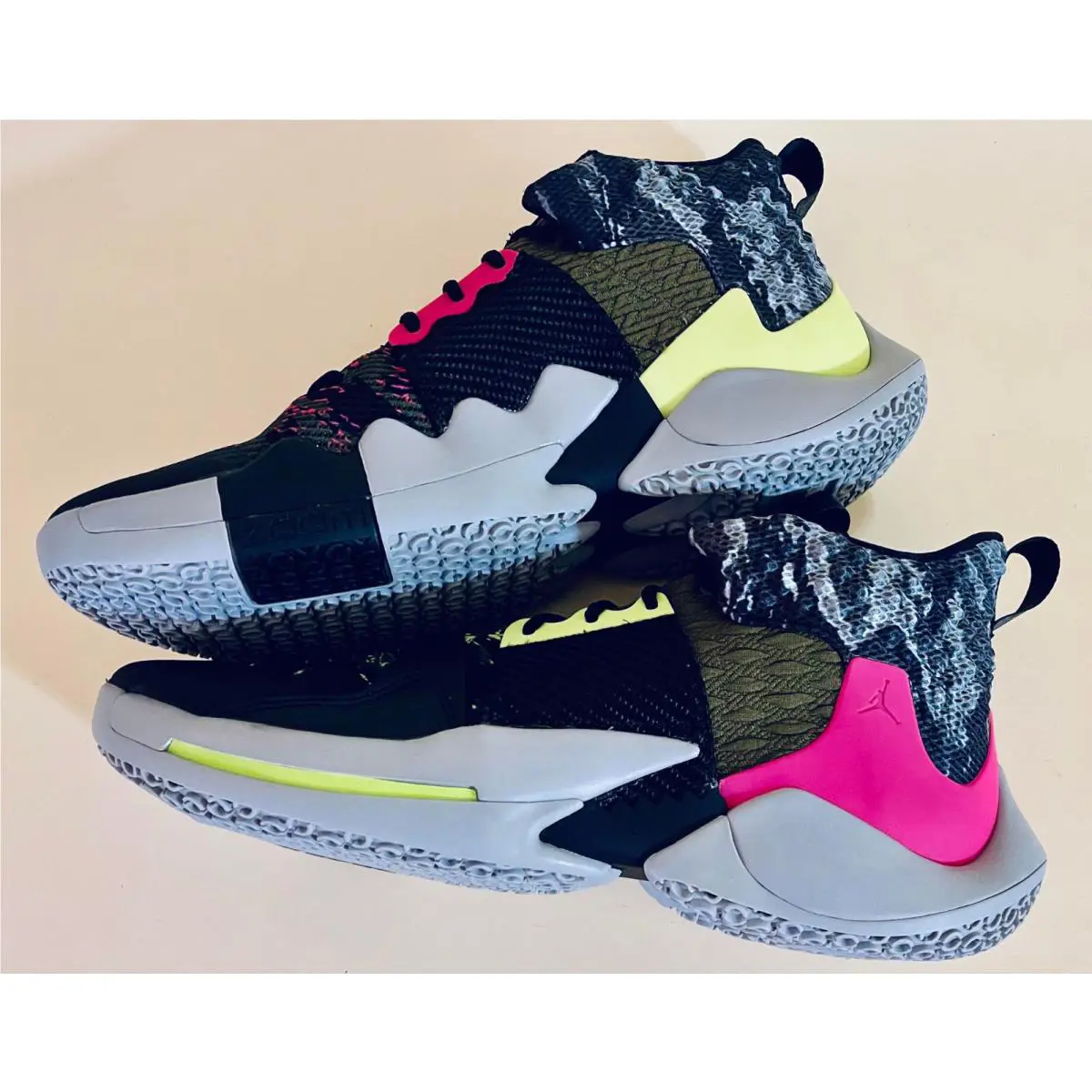 Nike shoes - Jordan `Why Not?` ZER0.2 - AO6219003 - Light Smoke Grey/Black-Cyber-Hyper Pink/Yellow 2