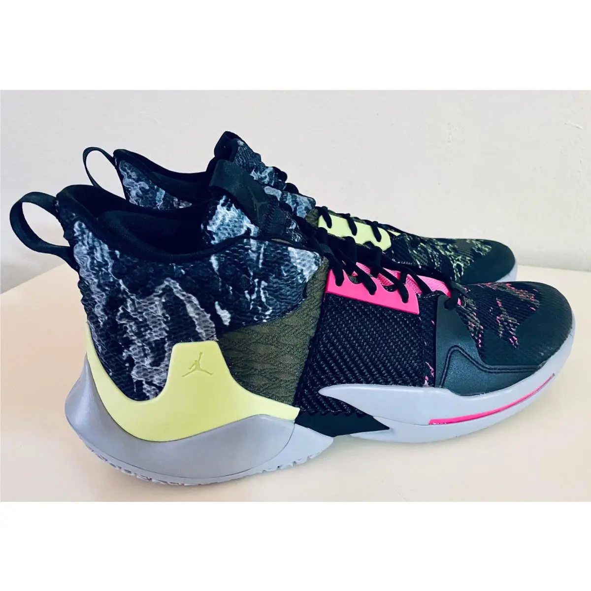 Nike shoes - Jordan `Why Not?` ZER0.2 - AO6219003 - Light Smoke Grey/Black-Cyber-Hyper Pink/Yellow 4