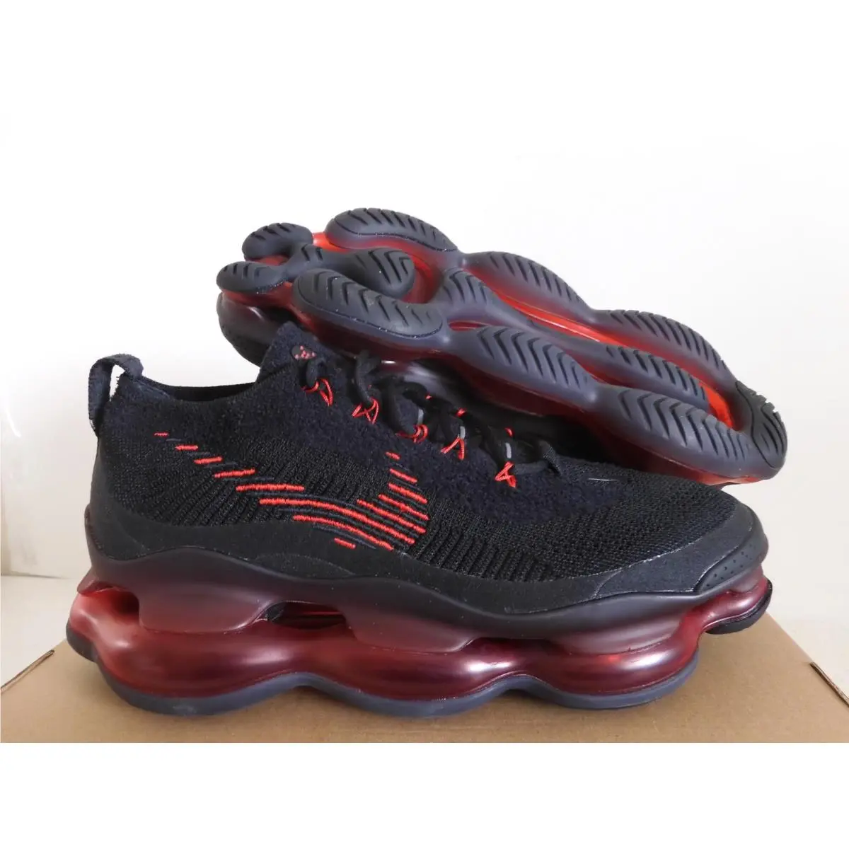 Nike Air Max Scorpion FK Flyknit Black-university Red-black SZ 10.5 DJ4701-004