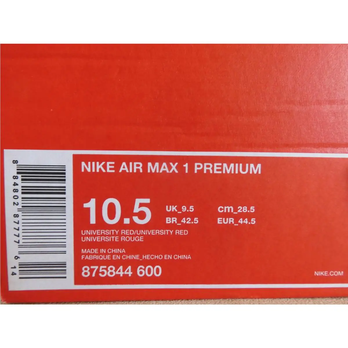 Nike shoes - Nike Air Max 1 - Air Max - 875844-600 - Red (UPC: 884802877776) 6