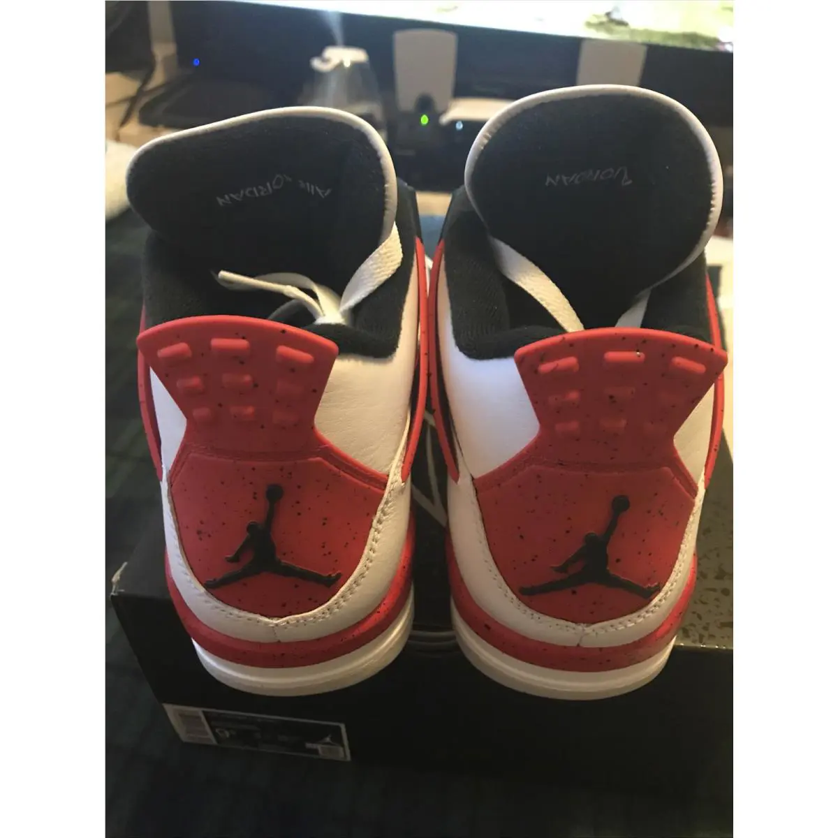 Nike shoes - AIR JORDAN 4 Retro Red Cement - WHITE/Fire Red-Black 0
