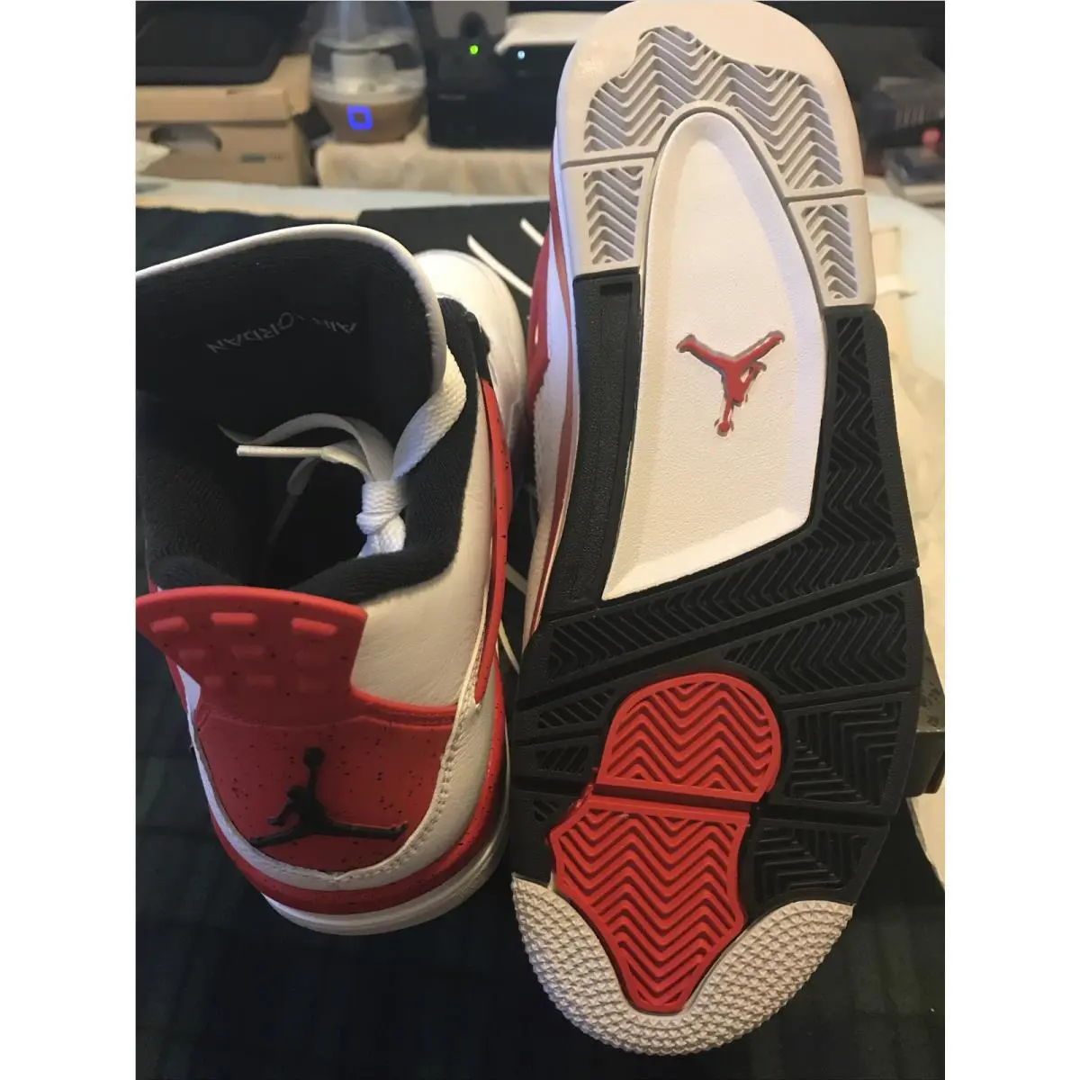 Nike shoes - AIR JORDAN 4 Retro Red Cement - WHITE/Fire Red-Black 1