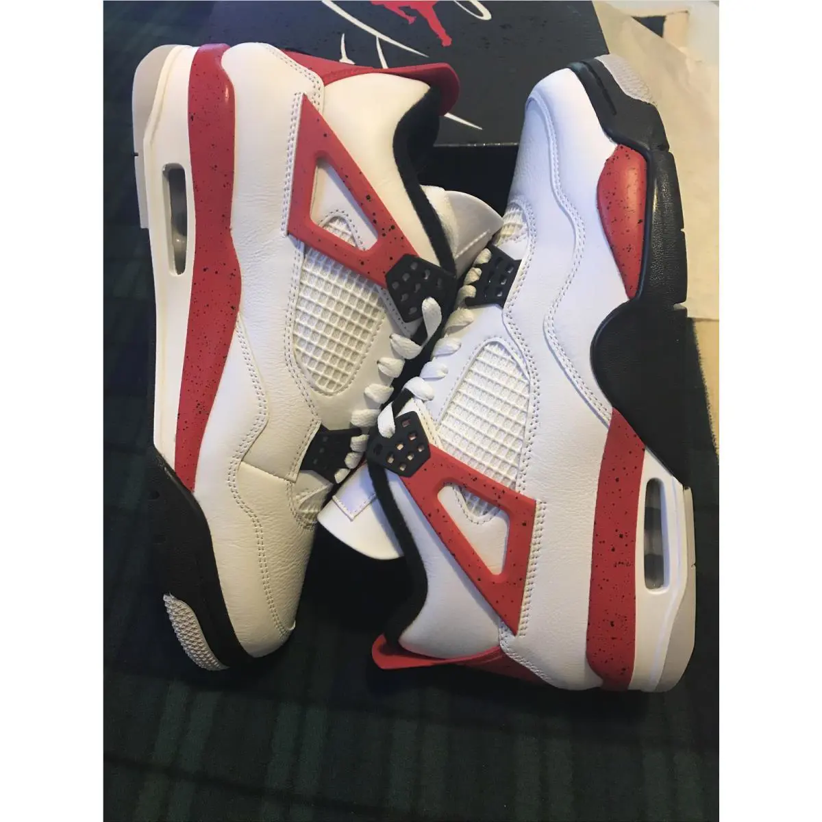 Nike shoes - AIR JORDAN 4 Retro Red Cement - WHITE/Fire Red-Black 2