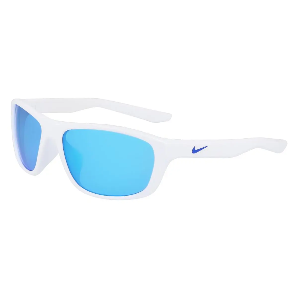 Nike Lynk M FD-1817 100 White Sunglasses with Blue Mirror Lenses - 100 White Blue Mirror, Frame: White, Lens: Blue