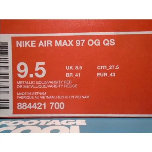 Nike shoes - Nike Air Max 97 OG QS - 884421-700 - Gold 6