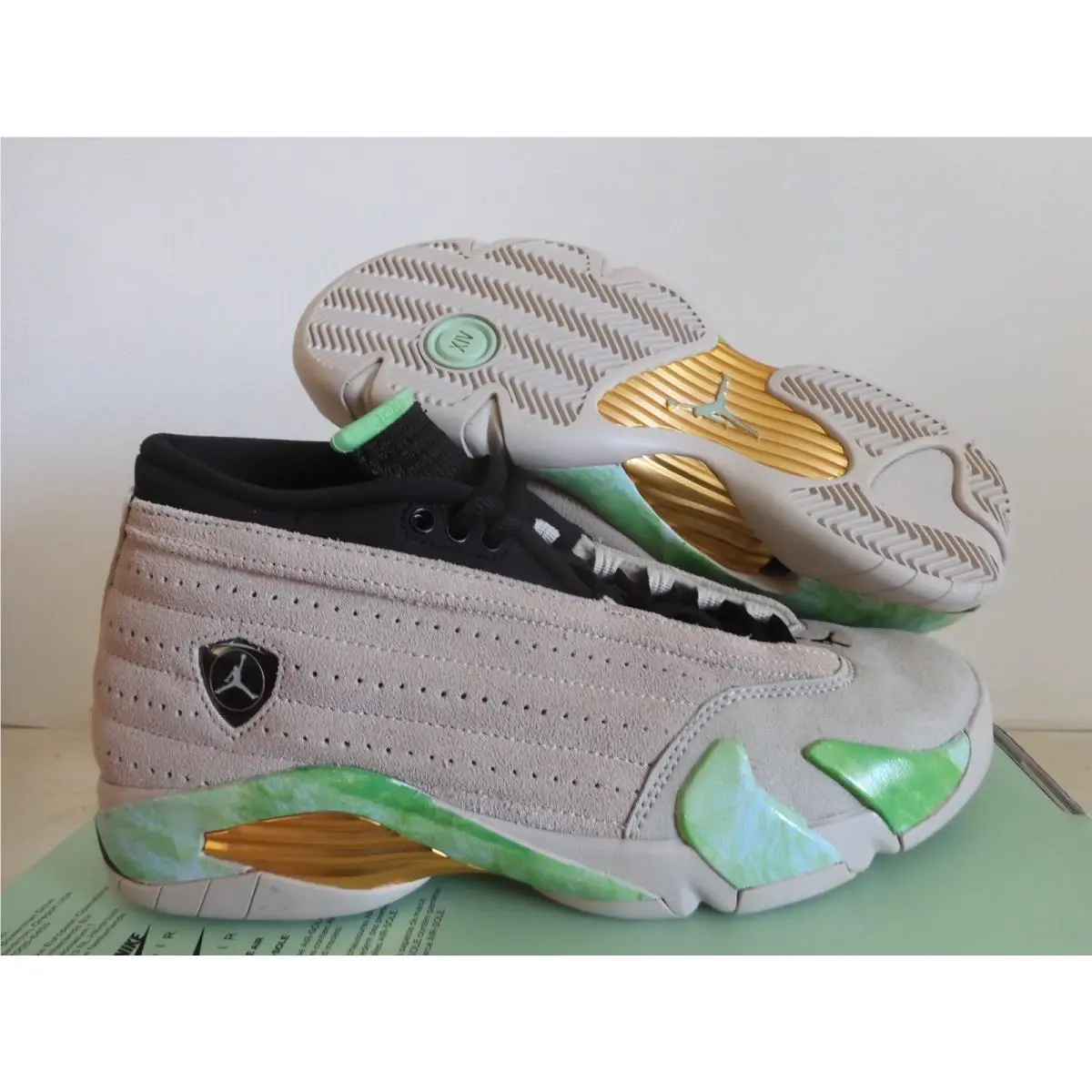 Nike Air Jordan 14 Retro Low Sp Aleali May Fortune Sand Womens Sz 8 DJ1034-200