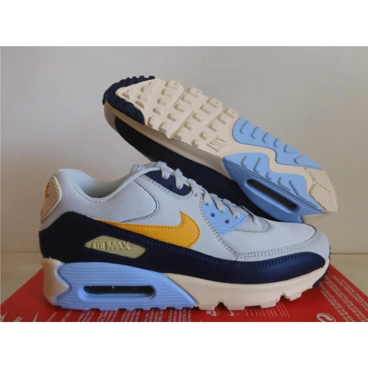 Nike Air Max 90 Essential Pure Platinum-yellow Ochre Sz 8.5 AJ1285-008