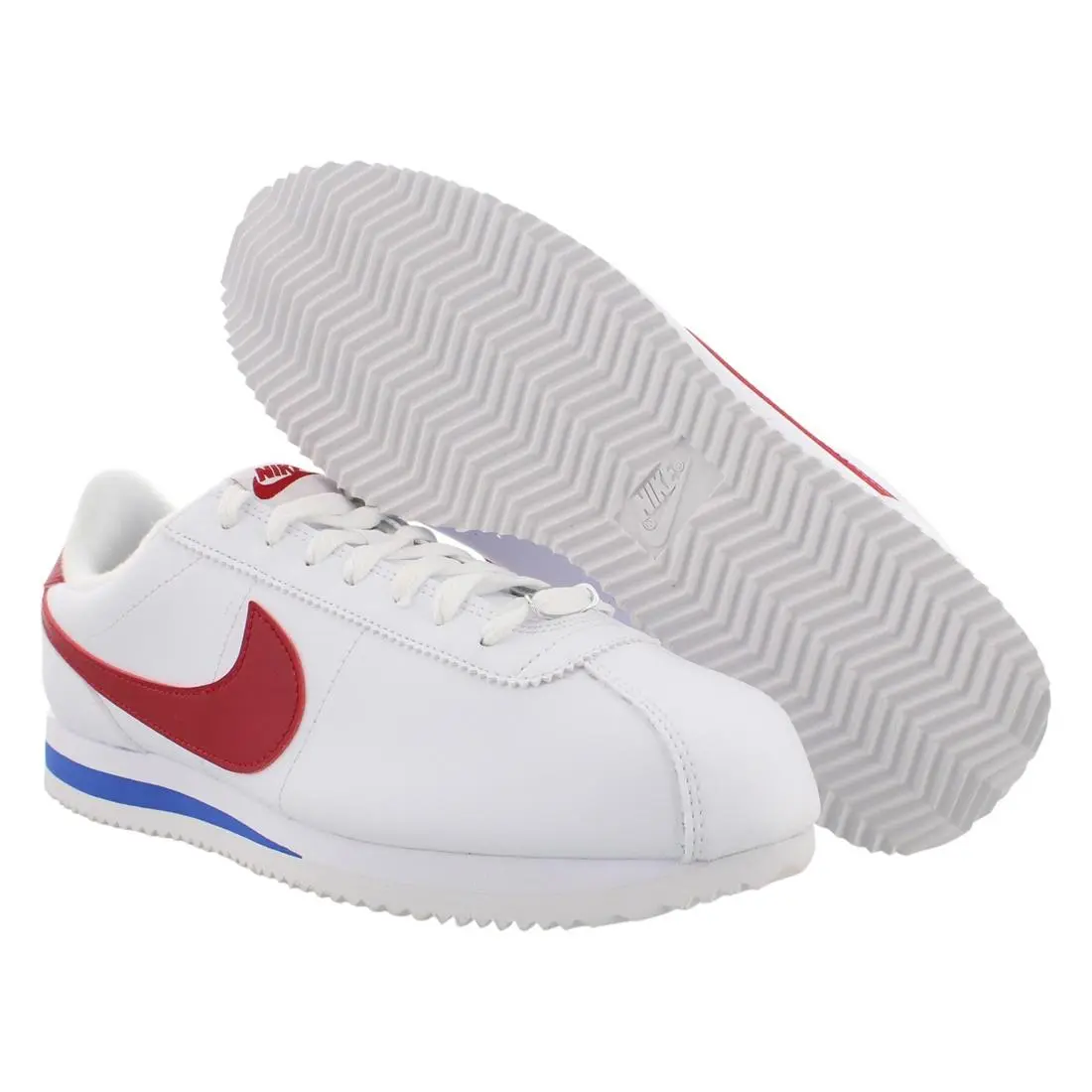 Nike Cortez Basic Leather Mens Shoes Size 7.5 Color: White/varsity Red