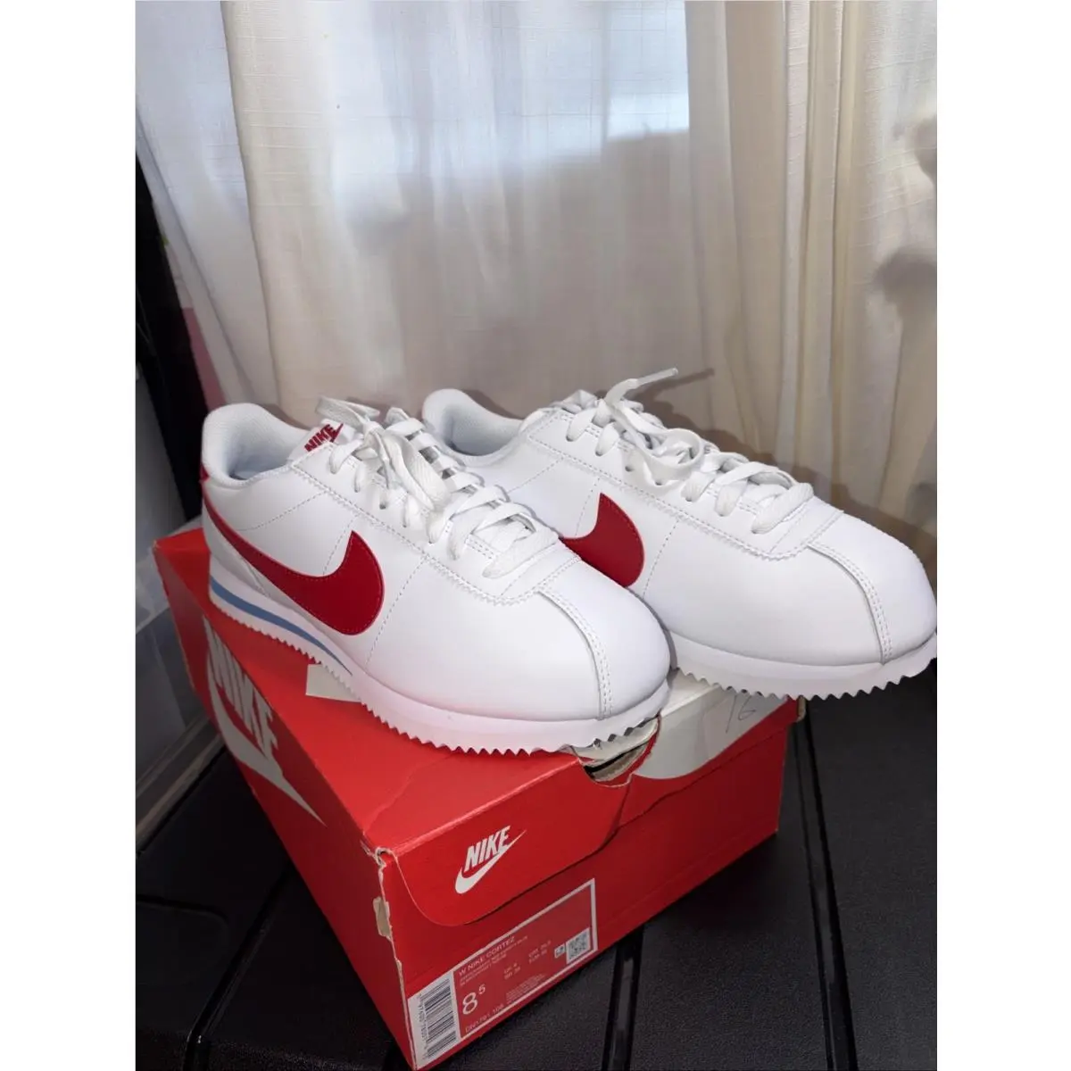 Nike Cortez Basic Leather Forrest Gump 2019 White/varsity Red - Size 8.5M - White
