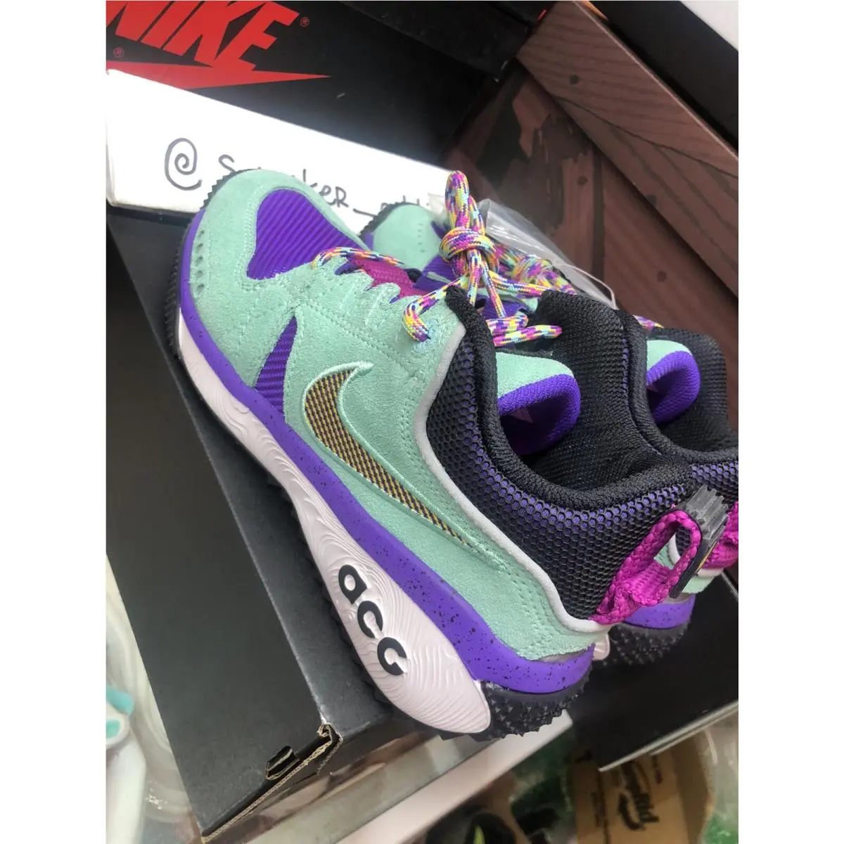 Nike shoes - Nike ACG Dog Mountain - ACG Dog Mountain - AQ0916-300 - Emerald Rise/Black/Hyper Magenta/Tour Yellow, Manufacturer: Emerald Rise/Black/Hyper Magenta/Tour Yellow 3