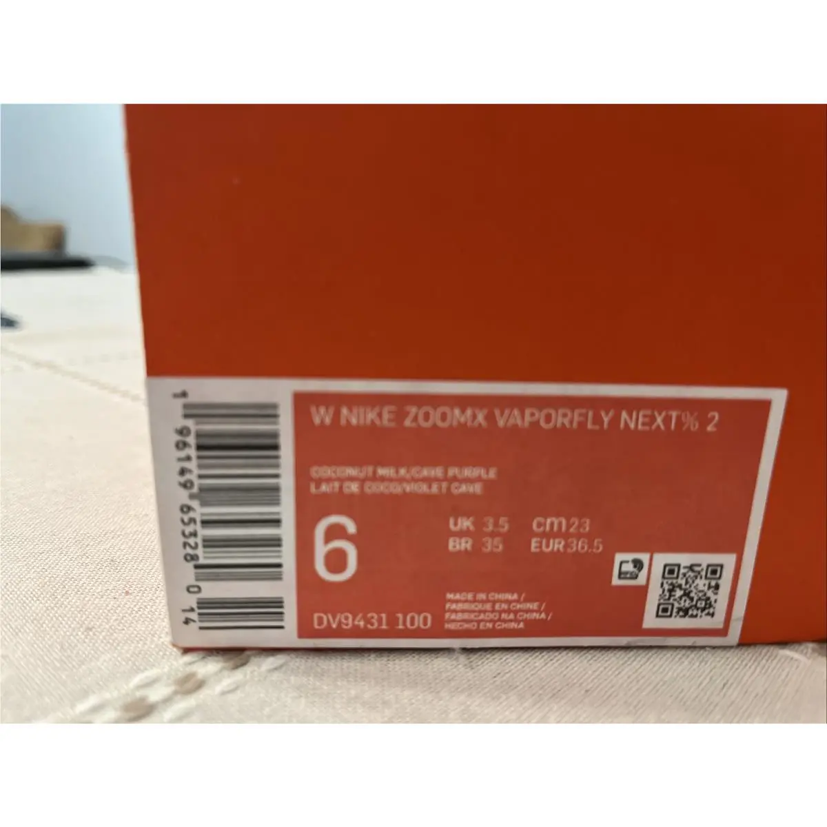Nike shoes - Nike ZoomX Vaporfly Next - ZoomX Vaporfly Next - DV9431 100 - Coconut Milk Cave Purple 11
