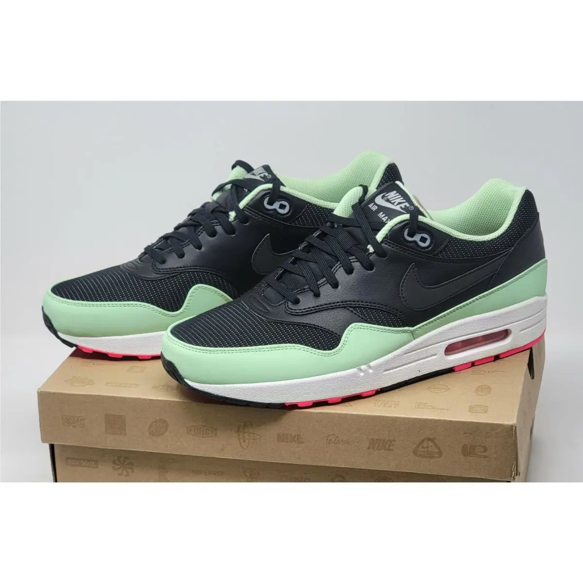 Nike shoes - Nike Air Max 1 - Air Max - 579920-066 - Black/ Black/ Fresh mint/Pink flash 1