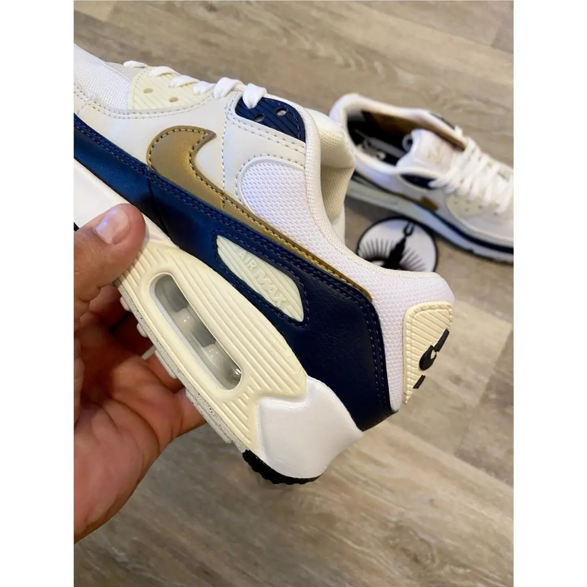 Nike shoes - Nike Air Max 90 `Olympic` - HF3444-100 - White / Navy / Cocnut Milk / Gold 1