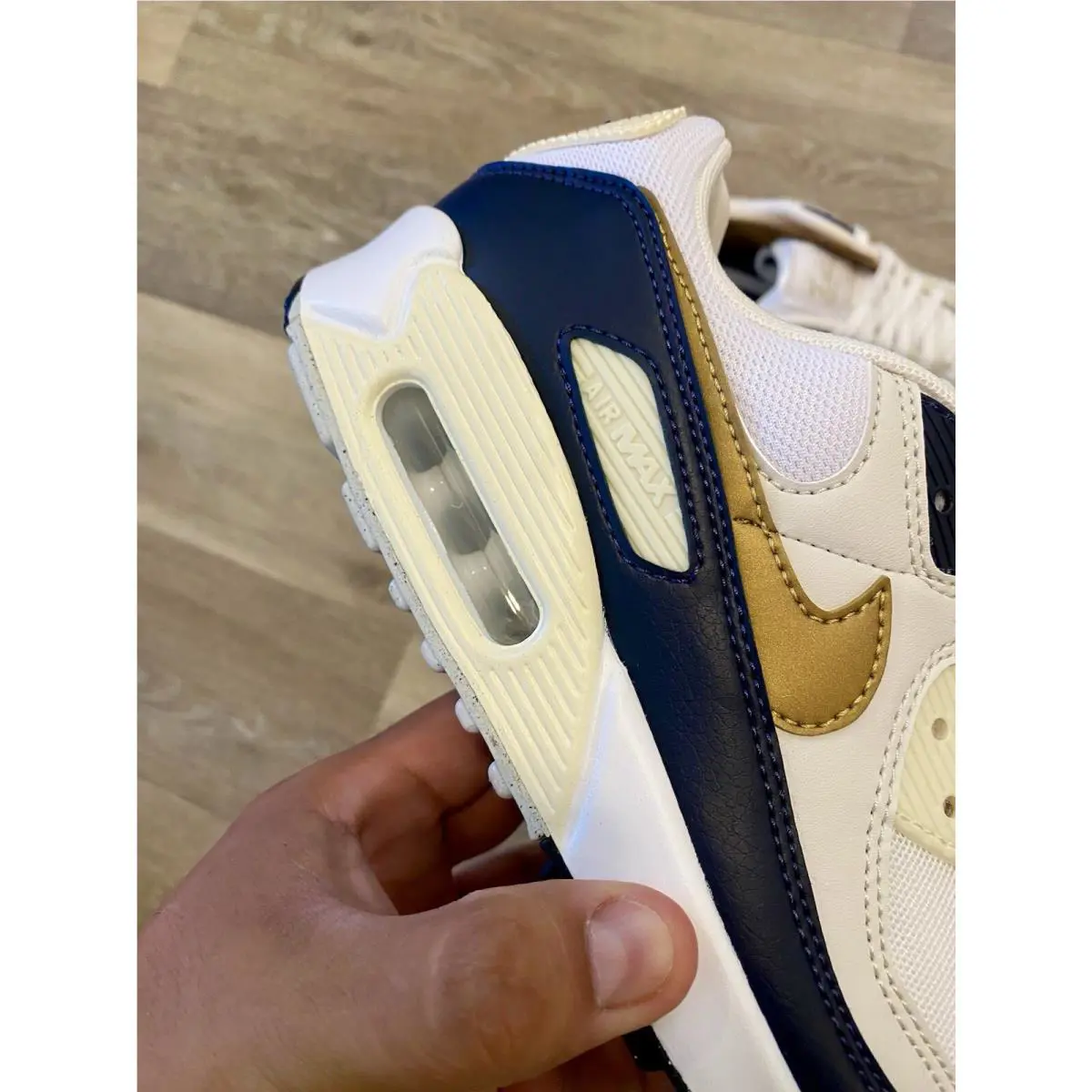 Nike shoes - Nike Air Max 90 `Olympic` - HF3444-100 - White / Navy / Cocnut Milk / Gold 7