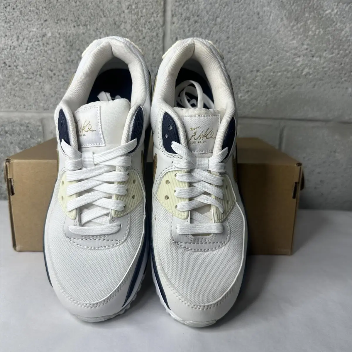 Nike shoes - Nike Air Max 90 `Olympic` - HF3444-100 - White / Navy / Cocnut Milk / Gold 1