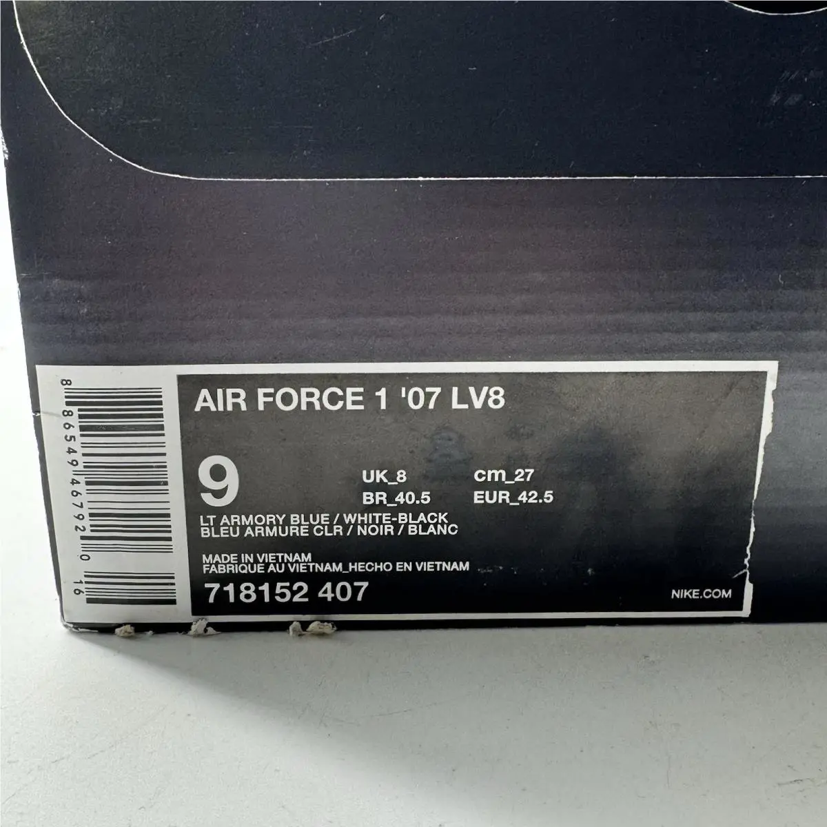 Nike shoes - Nike Air Force 1 `07 LV8 - 718152-407 - Light Armory Blue 11