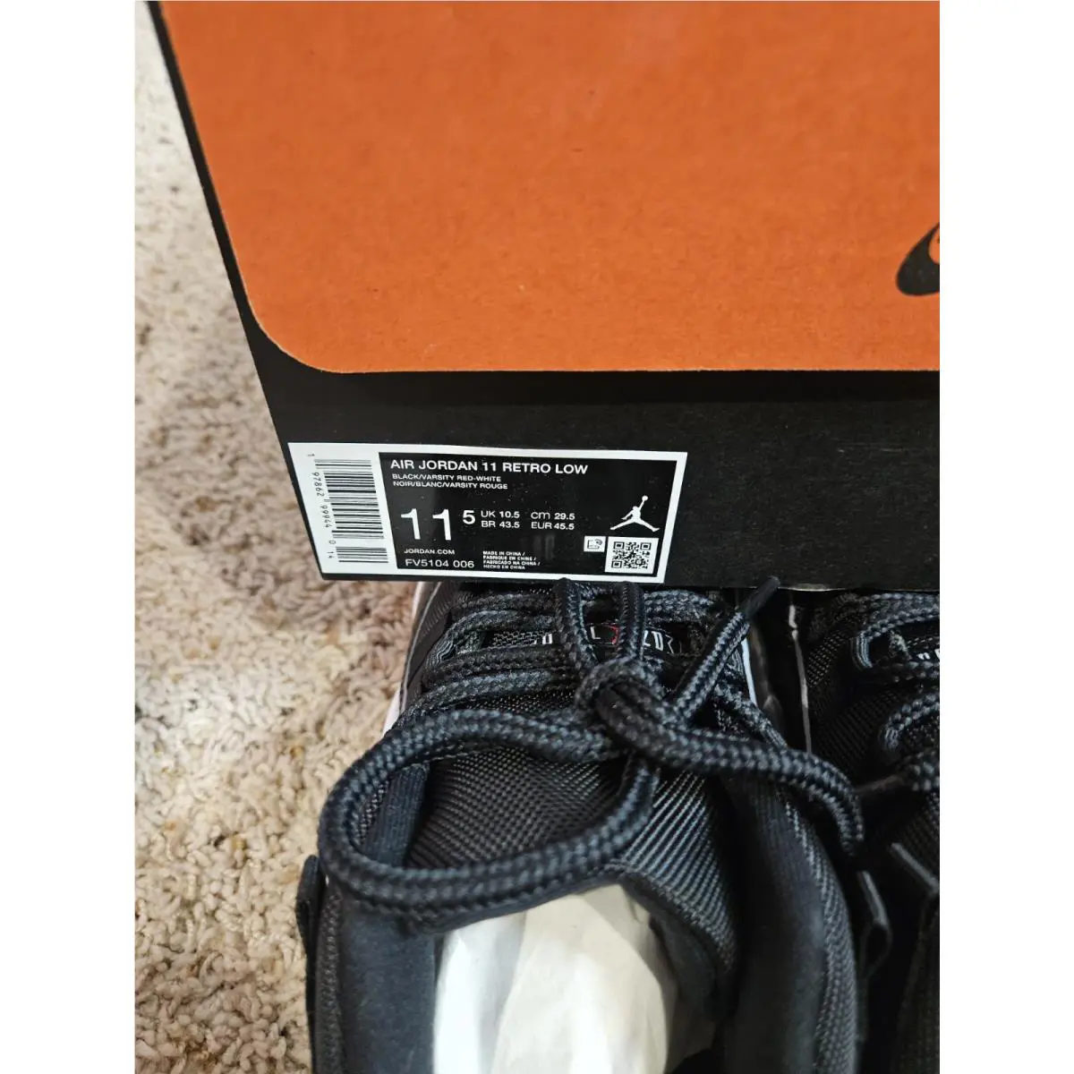Nike shoes - Air Jordan 11 - Air - FV5104-006 - Black, Manufacturer: Black/Varsity Red/White (UPC: 197862991628) 6