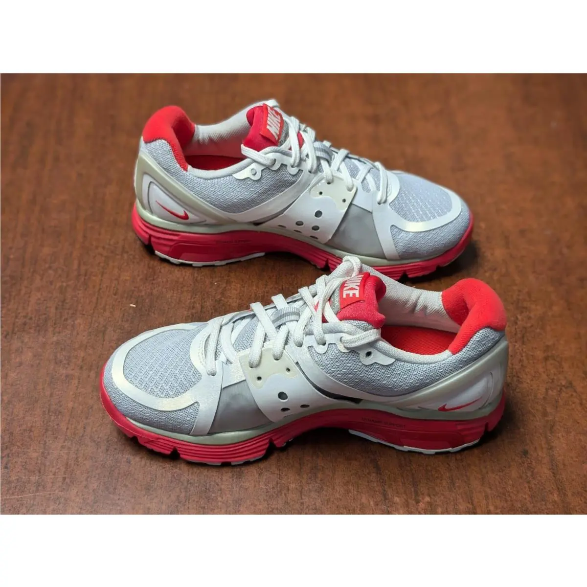Nike shoes - Nike LunarGlide+ - 366645-018 - White Gray Red (UPC: 0884500864344) 8