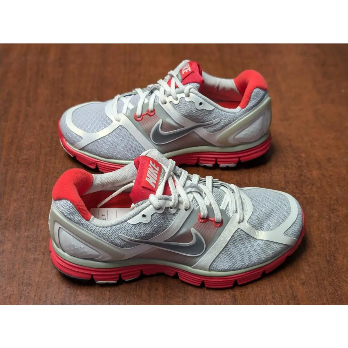 Nike shoes - Nike LunarGlide+ - 366645-018 - White Gray Red (UPC: 0884500864344) 7