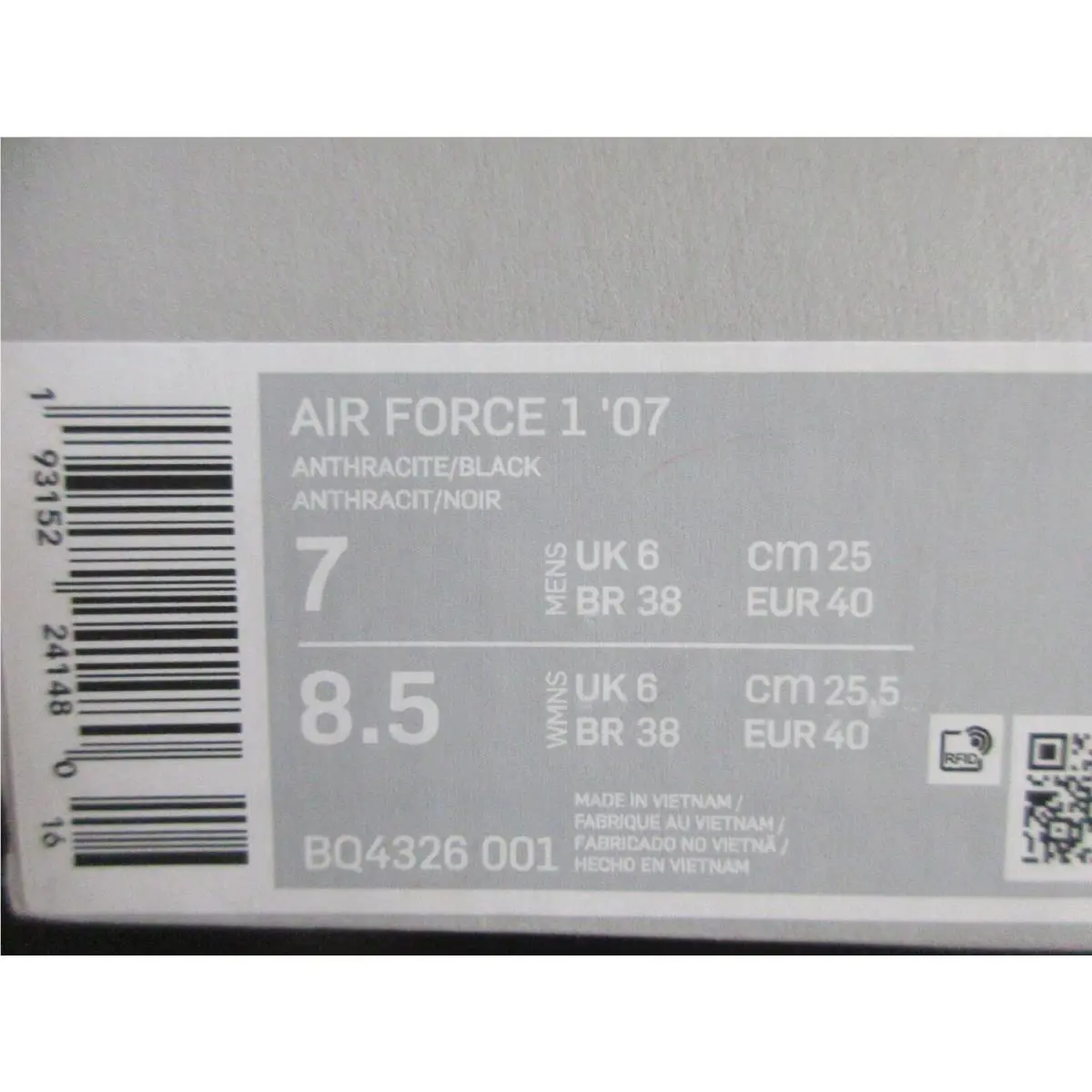 Nike shoes - Nike Air Force 1 `07 - BQ4326-001 - Black (UPC: 193152241480) 3