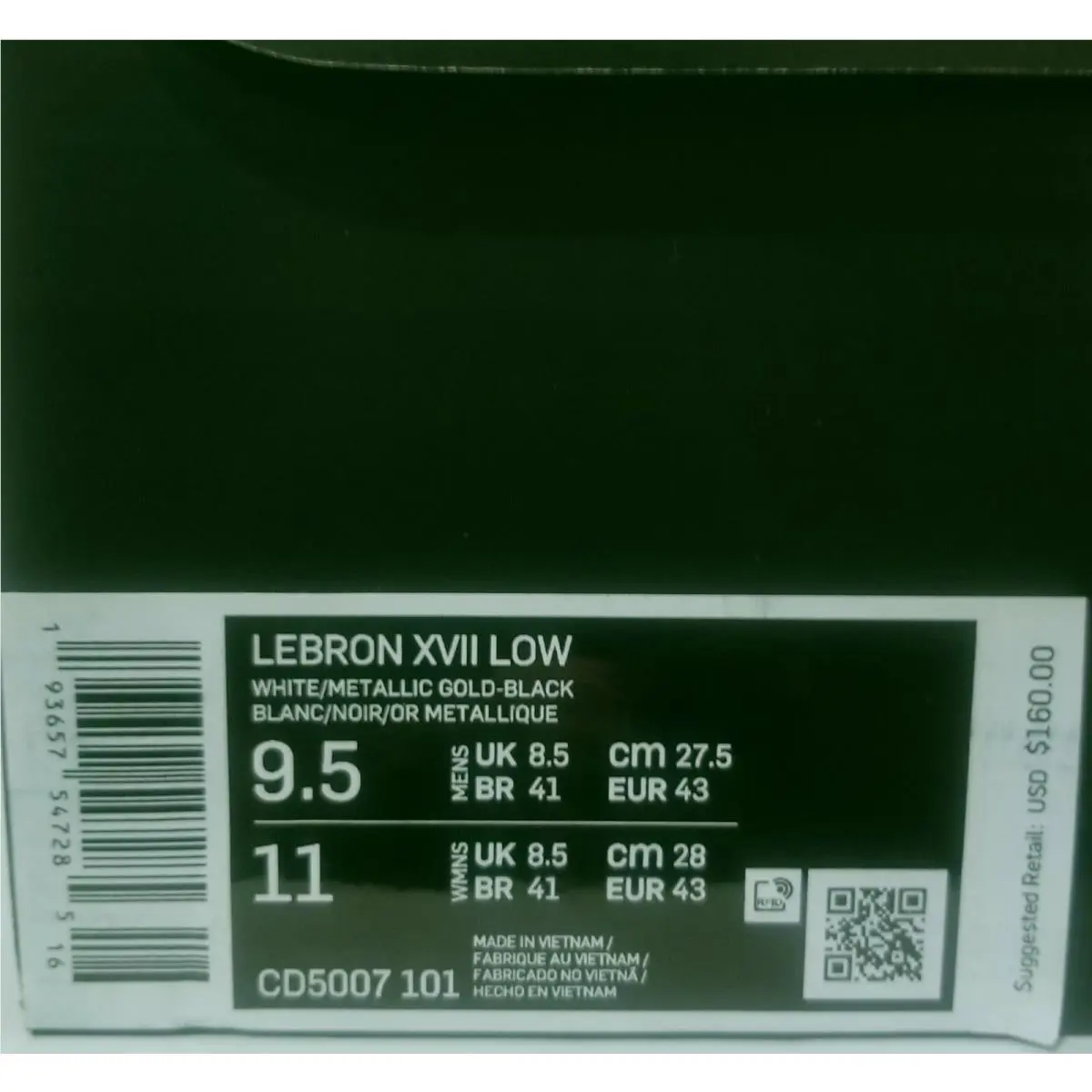 Nike shoes - Nike Lebron XVII Low - Lebron XVII Low - CD5007 101 - Gold (UPC: 193657547285) 8