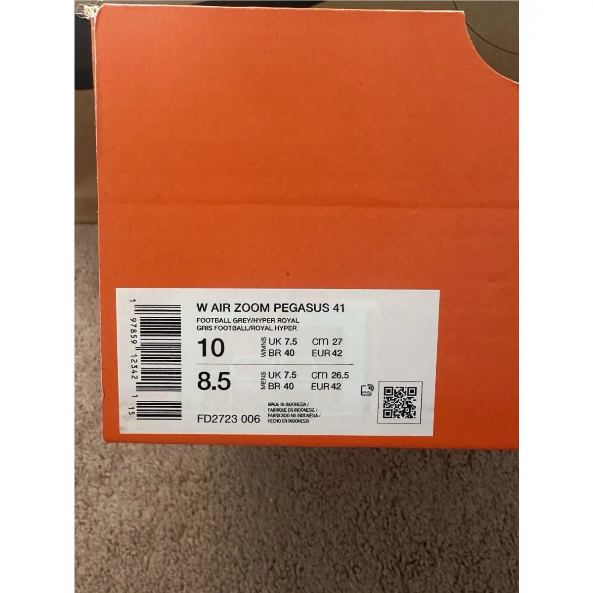 Nike shoes - Nike Air Zoom Pegasus 41 - FD2723-006 - Football Grey/Armory Navy 6