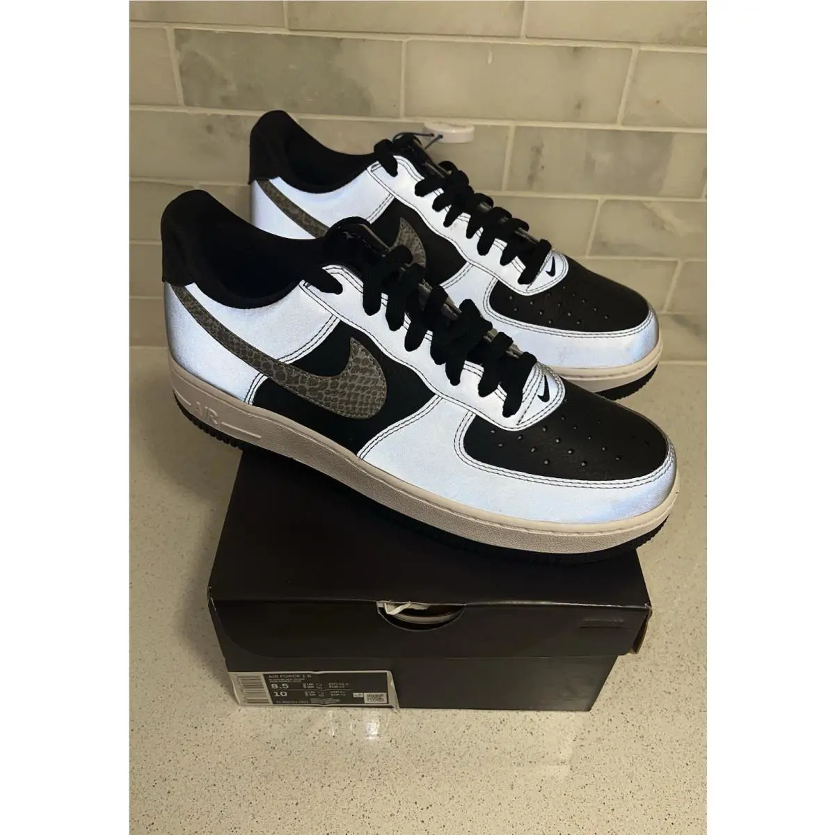 Nike shoes - Nike Air Force 1 - Air Force - DJ6033-001 - Silver, Manufacturer: Black/Silver/Black (UPC: 0194957936038) 0