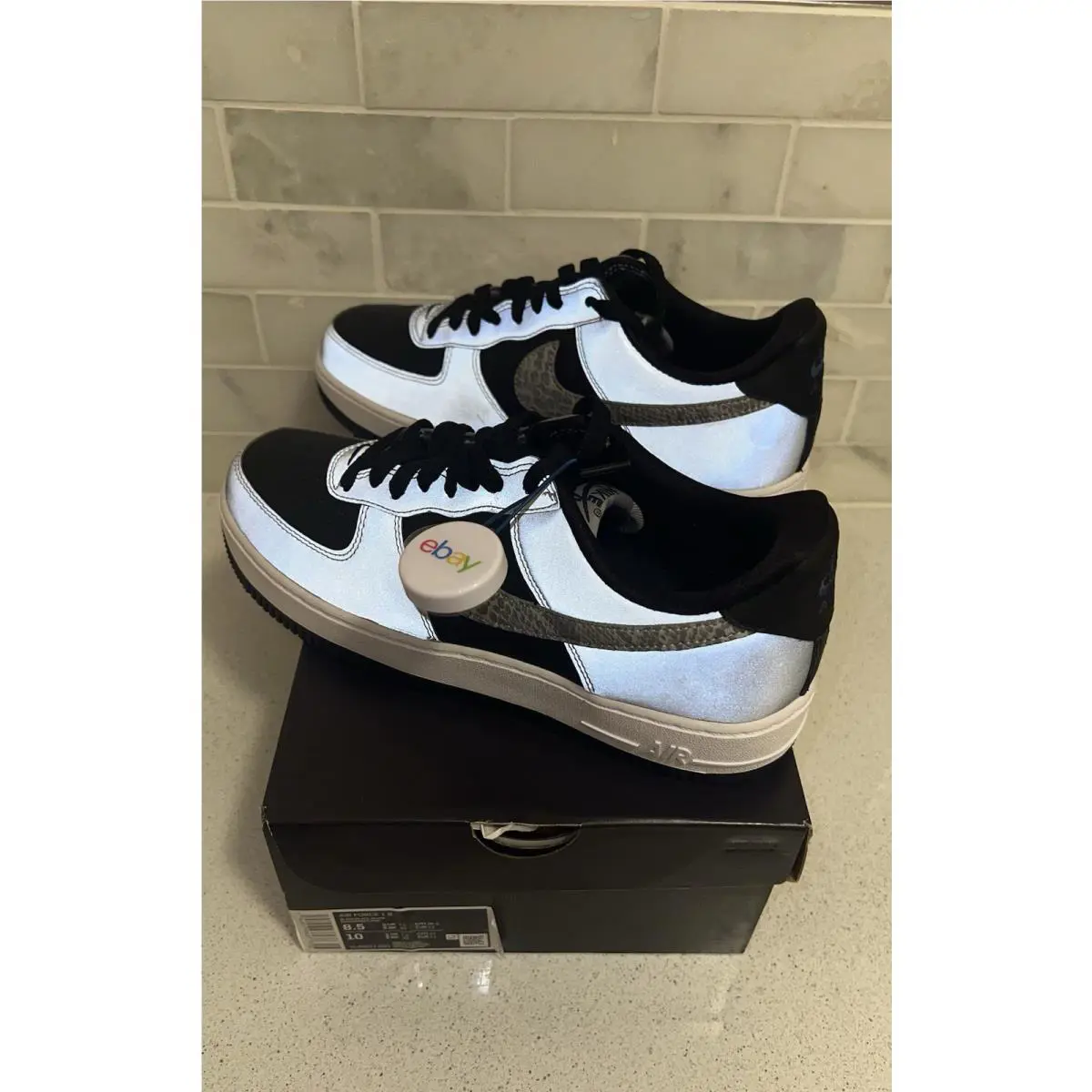 Nike shoes - Nike Air Force 1 - Air Force - DJ6033-001 - Silver, Manufacturer: Black/Silver/Black (UPC: 0194957936038) 2